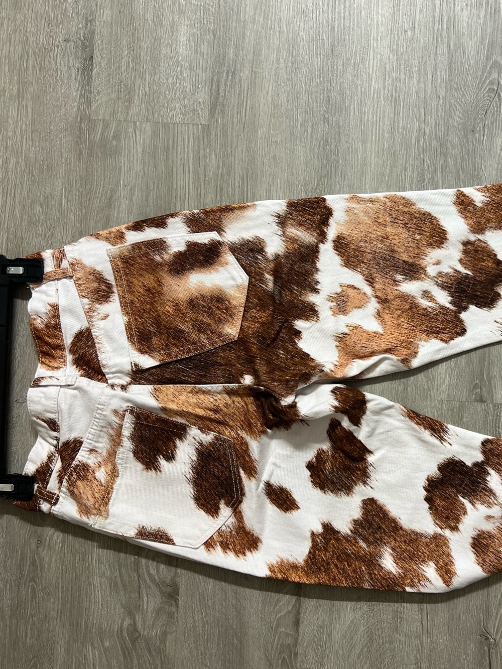 WeWoreWhat Cow Print High-Rise Wide Leg Pants - Brown/White size 25